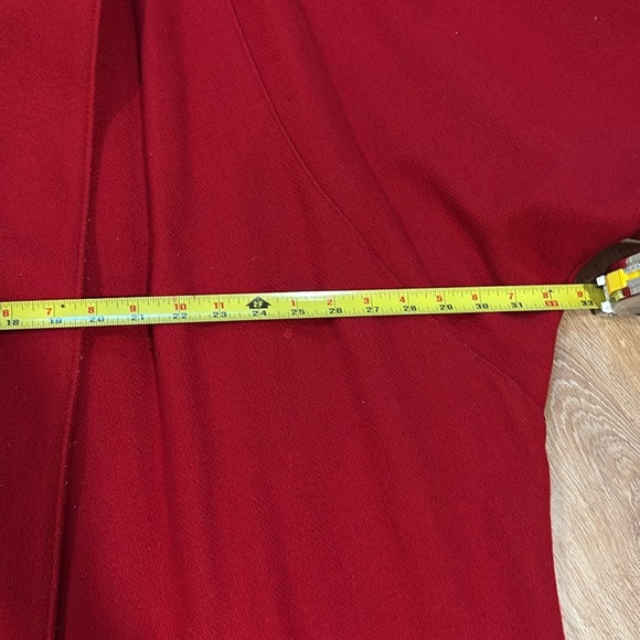 Vintage 80’s Red Wool Open Front Swing Coat - Picture 11 of 11